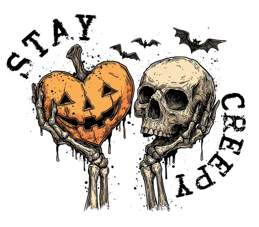 Halloween Season Heat Press DTF Design Transfers - DAJ CreationsHalloween Season Heat Press DTF Design TransfersDAJ CreationsDAJ CreationsStay CreepyClear FilmCustom Heat Press DesignsDTF Prints for Seasonal ShirtsDTF Transfer Single Transfer Ready to Press Heat Press Transfer Full Color Transfer Pre-Printed Transfer Custom Shirt Design DIY Apparel